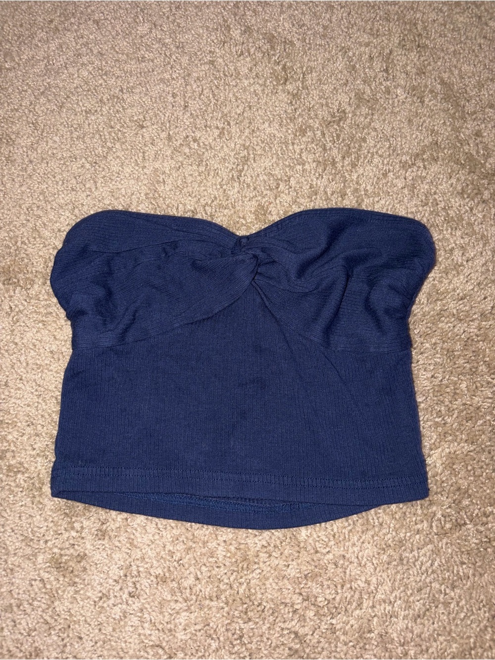 navy blue twist front tube top